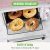 imageGreenLife Countertop Toaster Oven Air Fryer Stainless Steel Healthy Ceramic Nonstick PFAS and PFOAFree Tray ampamp Basket Bake Broil Reheat Adjustable Temp ampamp Time Control Auto Shutoff PinkPink