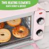 imageGreenLife Countertop Toaster Oven Air Fryer Stainless Steel Healthy Ceramic Nonstick PFAS and PFOAFree Tray ampamp Basket Bake Broil Reheat Adjustable Temp ampamp Time Control Auto Shutoff PinkPink