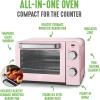 imageGreenLife Countertop Toaster Oven Air Fryer Stainless Steel Healthy Ceramic Nonstick PFAS and PFOAFree Tray ampamp Basket Bake Broil Reheat Adjustable Temp ampamp Time Control Auto Shutoff PinkPink