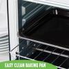 imageGreenLife Countertop Toaster Oven Air Fryer Stainless Steel Healthy Ceramic Nonstick PFAS and PFOAFree Tray ampamp Basket Bake Broil Reheat Adjustable Temp ampamp Time Control Auto Shutoff PinkBlack