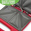 imageGreenLife Pro Electric Panini Press Grill and Sandwich Maker Healthy Ceramic Nonstick Plates Easy Indicator Light PFASFree Red Renewed