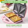 imageGreenLife Pro Electric Panini Press Grill and Sandwich Maker Healthy Ceramic Nonstick PlatesEasy Indicator Light PFASFree YellowPink