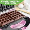 imageGreenLife Pro Electric Panini Press Grill and Sandwich Maker Healthy Ceramic Nonstick PlatesEasy Indicator Light PFASFree YellowPink