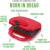 imageGreenLife Pro Electric Panini Press Grill and Sandwich Maker Healthy Ceramic Nonstick PlatesEasy Indicator Light PFASFree YellowRed