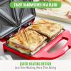imageGreenLife Pro Electric Panini Press Grill and Sandwich Maker Healthy Ceramic Nonstick PlatesEasy Indicator Light PFASFree YellowRed
