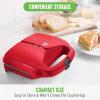 imageGreenLife Pro Electric Panini Press Grill and Sandwich Maker Healthy Ceramic Nonstick PlatesEasy Indicator Light PFASFree YellowRed