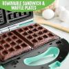 imageGreenLife Pro Electric Panini Press Grill and Sandwich Maker Healthy Ceramic Nonstick PlatesEasy Indicator Light PFASFree YellowTurquoise