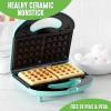imageGreenLife Pro Electric Panini Press Grill and Sandwich Maker Healthy Ceramic Nonstick PlatesEasy Indicator Light PFASFree YellowTurquoise