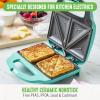 imageGreenLife Pro Electric Panini Press Grill and Sandwich Maker Healthy Ceramic Nonstick PlatesEasy Indicator Light PFASFree YellowTurquoise