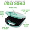 imageGreenLife Pro Electric Panini Press Grill and Sandwich Maker Healthy Ceramic Nonstick PlatesEasy Indicator Light PFASFree YellowTurquoise