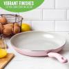 imageGreenLife Sandstone Healthy Ceramic Nonstick 12 Frying Pan Skillet PFASFree Dishwasher Safe PinkPink