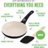 imageGreenLife Soft Grip 8 Frypan Skillet and Spatula Breakfast Cookware Set PFASFree Ceramic Nonstick Silicon Spatula with Bamboo Handle Egg Omelette Bacon Dishwasher Safe StayCool Handles CreamBlack