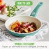 imageGreenLife Soft Grip 8 Frypan Skillet and Spatula Breakfast Cookware Set PFASFree Ceramic Nonstick Silicon Spatula with Bamboo Handle Egg Omelette Bacon Dishwasher Safe StayCool Handles CreamTurquoise