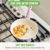 imageGreenLife Soft Grip 8 Frypan Skillet and Spatula Breakfast Cookware Set PFASFree Ceramic Nonstick Silicon Spatula with Bamboo Handle Egg Omelette Bacon Dishwasher Safe StayCool Handles CreamPink
