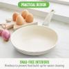 imageGreenLife Soft Grip 8 Frypan Skillet and Spatula Breakfast Cookware Set PFASFree Ceramic Nonstick Silicon Spatula with Bamboo Handle Egg Omelette Bacon Dishwasher Safe StayCool Handles CreamCream