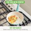 imageGreenLife Soft Grip 8 Frypan Skillet and Spatula Breakfast Cookware Set PFASFree Ceramic Nonstick Silicon Spatula with Bamboo Handle Egg Omelette Bacon Dishwasher Safe StayCool Handles CreamTurquoise