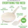 imageGreenLife Soft Grip 8 Frypan Skillet and Spatula Breakfast Cookware Set PFASFree Ceramic Nonstick Silicon Spatula with Bamboo Handle Egg Omelette Bacon Dishwasher Safe StayCool Handles CreamCream