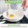 imageGreenLife Soft Grip 8 Frypan Skillet and Spatula Breakfast Cookware Set PFASFree Ceramic Nonstick Silicon Spatula with Bamboo Handle Egg Omelette Bacon Dishwasher Safe StayCool Handles CreamCream