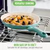imageGreenLife Soft Grip 8 Frypan Skillet and Spatula Breakfast Cookware Set PFASFree Ceramic Nonstick Silicon Spatula with Bamboo Handle Egg Omelette Bacon Dishwasher Safe StayCool Handles CreamTurquoise
