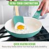 imageGreenLife Soft Grip 8 Frypan Skillet and Spatula Breakfast Cookware Set PFASFree Ceramic Nonstick Silicon Spatula with Bamboo Handle Egg Omelette Bacon Dishwasher Safe StayCool Handles CreamTurquoise