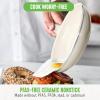 imageGreenLife Soft Grip 8 Frypan Skillet and Spatula Breakfast Cookware Set PFASFree Ceramic Nonstick Silicon Spatula with Bamboo Handle Egg Omelette Bacon Dishwasher Safe StayCool Handles CreamCream