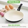 imageGreenLife Soft Grip 8 Frypan Skillet and Spatula Breakfast Cookware Set PFASFree Ceramic Nonstick Silicon Spatula with Bamboo Handle Egg Omelette Bacon Dishwasher Safe StayCool Handles CreamBlack