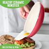 imageGreenLife Soft Grip Healthy Ceramic Nonstick 7quot and 10quot Frying Pan Skillet Set PFASFree Dishwasher Safe Red