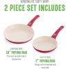 imageGreenLife Soft Grip Healthy Ceramic Nonstick 7quot and 10quot Frying Pan Skillet Set PFASFree Dishwasher Safe Red