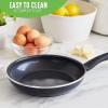 imageGreenLife Soft Grip Healthy Ceramic Nonstick 8quot Frying Pan Skillet PFASFree Dishwasher Safe BlueBlack Diamond