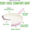 imageGreenLife Soft Grip Healthy Ceramic Nonstick 8quot Frying Pan Skillet PFASFree Dishwasher Safe BluePink