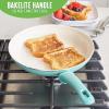 imageGreenLife Soft Grip Healthy Ceramic Nonstick 8quot Frying Pan Skillet PFASFree Dishwasher Safe BlueTurquoise