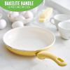 imageGreenLife Soft Grip Healthy Ceramic Nonstick 8quot Frying Pan Skillet PFASFree Dishwasher Safe BlueYellow