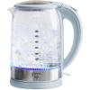 imageGreenLife 17 Liter Glass Electric Kettle Easy One Touch Use Quick Heating Filtered Spout LED Base Auto ShutOff Cordless Serving Coffee and Tea PinkBlue Haze