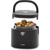 imageGreenLife 20oz Electric Lunch Box Food ampamp Soup Warmer PFAS ampamp PFOAFree Ceramic Nonstick Interior Portable for Travel ampamp Office SpillProof Lid Removable Bowl Dishwasher Safe TaupeBlack
