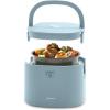 imageGreenLife 20oz Electric Lunch Box Food ampamp Soup Warmer PFAS ampamp PFOAFree Ceramic Nonstick Interior Portable for Travel ampamp Office SpillProof Lid Removable Bowl Dishwasher Safe TaupeBlue Haze