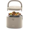 imageGreenLife 20oz Electric Lunch Box Food ampamp Soup Warmer PFAS ampamp PFOAFree Ceramic Nonstick Interior Portable for Travel ampamp Office SpillProof Lid Removable Bowl Dishwasher Safe TaupeTaupe