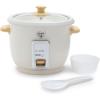 imageGreenLife 6Cup Rice Cooker Steamer PFAS Free Removable Ceramic Nonstick Pot Auto Presets Wood Print Handle Keep Warm Function One Touch Design Dishwasher Safe Measuring Cup Rice Paddle CreamCream