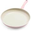 imageGreenLife Sandstone Healthy Ceramic Nonstick 12 Frying Pan Skillet PFASFree Dishwasher Safe PinkPink