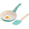 imageGreenLife Soft Grip 8 Frypan Skillet and Spatula Breakfast Cookware Set PFASFree Ceramic Nonstick Silicon Spatula with Bamboo Handle Egg Omelette Bacon Dishwasher Safe StayCool Handles CreamTurquoise