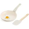 imageGreenLife Soft Grip 8 Frypan Skillet and Spatula Breakfast Cookware Set PFASFree Ceramic Nonstick Silicon Spatula with Bamboo Handle Egg Omelette Bacon Dishwasher Safe StayCool Handles CreamCream