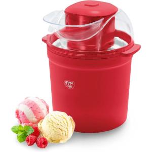 imageGreenLife 15QT Electric Ice Cream Frozen Yogurt and Sorbet Maker with Mixing Paddle Dishwasher Safe Parts Easy one Switch BPAFree RedRed