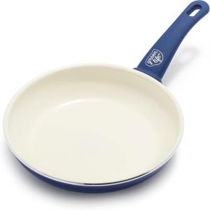imageGreenLife Soft Grip Healthy Ceramic Nonstick 8quot Frying Pan Skillet PFASFree Dishwasher Safe BlueBlue