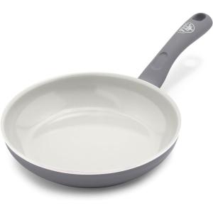imageGreenLife Soft Grip Healthy Ceramic Nonstick 8quot Frying Pan Skillet PFASFree Dishwasher Safe BlueGray