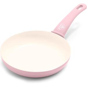 imageGreenLife Soft Grip Healthy Ceramic Nonstick 8quot Frying Pan Skillet PFASFree Dishwasher Safe BluePink