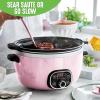 imageGreenLife Cook Duo Healthy Ceramic 6QT Slow Cooker Digital Timer Parts Soft Pink ampamp Healthy Ceramic Extra Large 2022 Electric Griddle for Pancakes Eggs Burgers and More Soft PinkSoft Pink