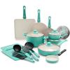 imageGreenLife Soft Grip 16 Piece Healthy Ceramic Nonstick Cookware Set Pots and Pans Set 6Quart Slow Cooker PFAS ampamp PFOAFree Dishwasher Safe Oven Safe Versatile Kitchen Essentials PinkTurquoise