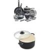 imageGreenLife 22Piece Black Cookware Set PFASFree Ceramic Nonstick Pots Pans Utensils ampamp 6Qt Slow Cooker