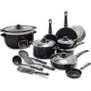 imageGreenLife Soft Grip 16 Piece Healthy Ceramic Nonstick Cookware Set Pots and Pans Set 6Quart Slow Cooker PFAS ampamp PFOAFree Dishwasher Safe Oven Safe Versatile Kitchen Essentials PinkBlack Diamond
