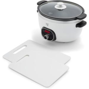 imageGreenLife 2 Cutting boards 6QT Healthy Ceramic Nonstick Slow Cooker PFAS ampamp PFOAFree Programmable StovetopSafe Extra Durable Versatile Kitchen Essentials Easy Clean WhiteWhite