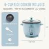imageGreenLife Electric Rice Cooker 3Cups Uncooked6Cups Cooked Removable PFASFree Nonstick Pot OneSwitch Design Auto Keep Warm Small Space Saving Rice Paddle Soup Grains Oatmeal 15 QT Whiteblue haze